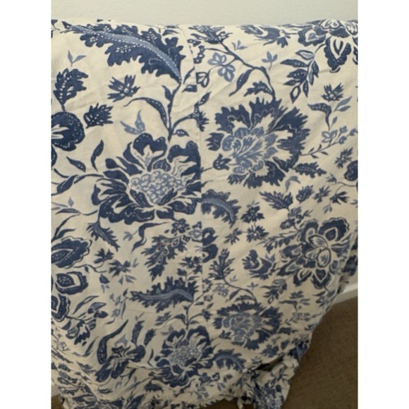 POTTERY BARN Linen KING Duvet  Blue Floral Botanical Palampore? - Picture 3 of 8